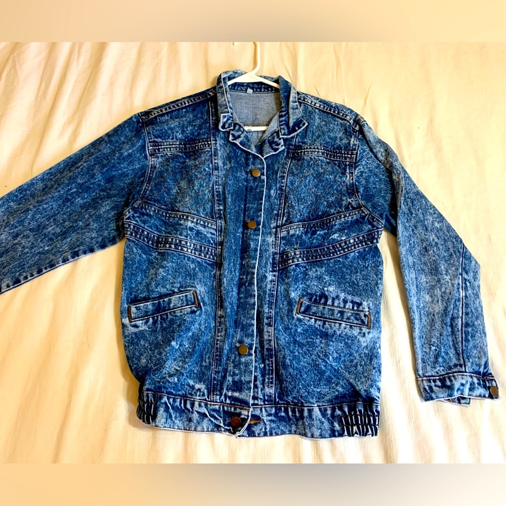 Vintage Denim Acid Wash Jacket Size M/L by Black Cat D’Jeans Revolt